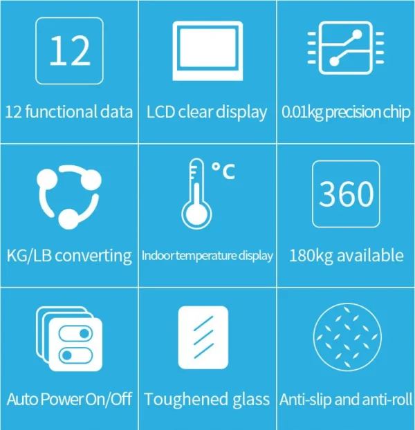 Smart Body Fat Scale Wireless Digital Bathroom Scale Bluetooth Electronic Weight Scale with Smartphone App - Image 14