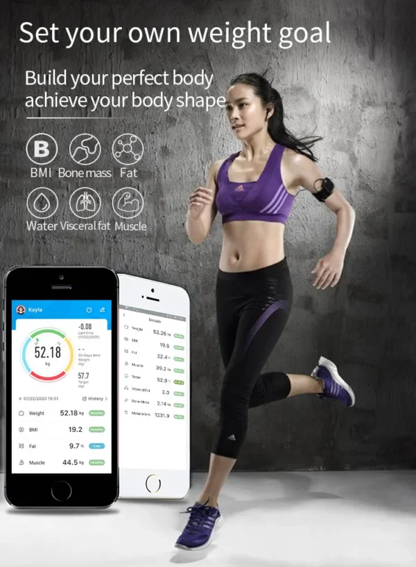 Smart Body Fat Scale Wireless Digital Bathroom Scale Bluetooth Electronic Weight Scale with Smartphone App - Image 22