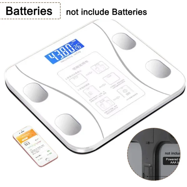 Smart Body Fat Scale Wireless Digital Bathroom Scale Bluetooth Electronic Weight Scale with Smartphone App - Image 9